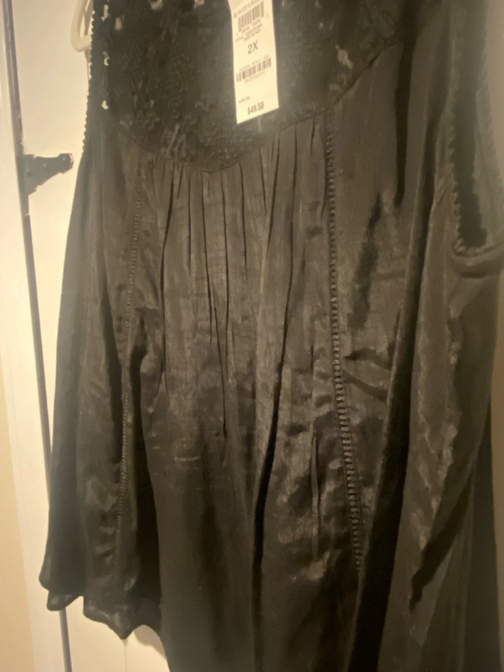 Style & Co. Black Lace Yoke Sleeveless Camisole - Picture 4 of 7